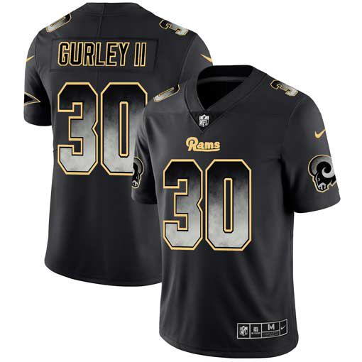 Men Los Angeles Rams 30 Gurley ii Nike Teams Black Smoke Fashion Limited NFL Jerseys